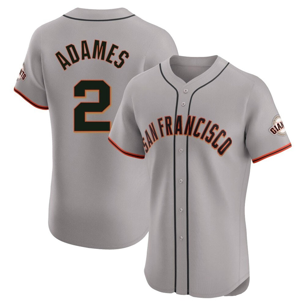 STECN SF.Giants #2 Willy Adames Player Gray Home Limited Elite Stitched Jerseys
