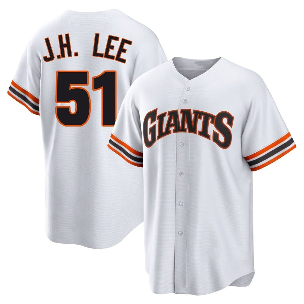 STECN SF.Giants #51 Jung Hoo Lee Player White Throwback Cooperstown Collection Home Game Stitched Jerseys