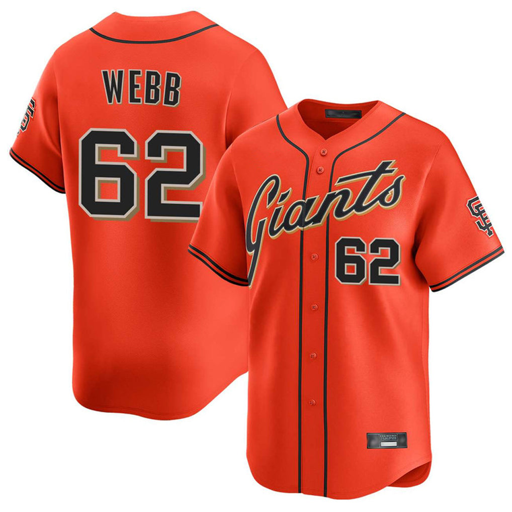 STECN SF.Giants #62 Logan Webb Player Orange Home Limited Stitched Jerseys