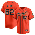 STECN SF.Giants #62 Logan Webb Player Orange Home Limited Stitched Jerseys