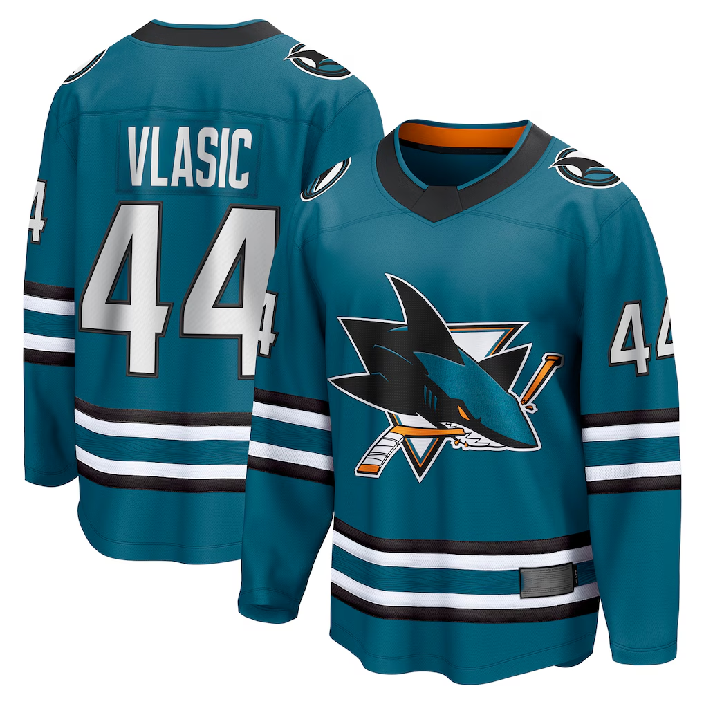 STECN S.Jose Sharks #44 Marc-Edouard Vlasic Teal Home Breakaway Player Jerseys