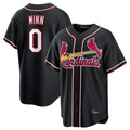 STECN St. Louis Cardinals #0 Masyn Winn Player Black Carbon Fashio Game Stitched Jerseys