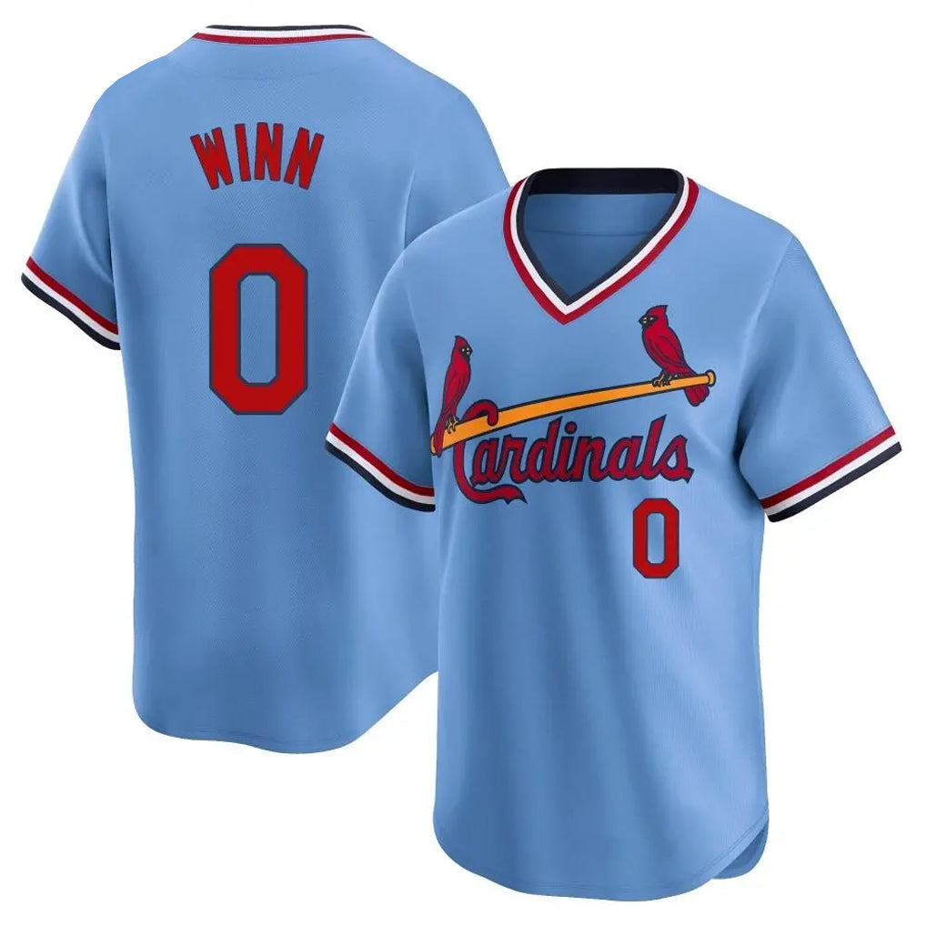 STECN St. Louis Cardinals #0 Masyn Winn Player Light Blue City Connect Home T-shirt Stitched Jerseys