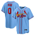 STECN St. Louis Cardinals #0 Masyn Winn Player Light Blue  Home Game Stitched Jerseys