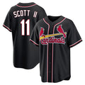 STECN St. Louis Cardinals #11 Victor Scott II Player Black Carbon Fashio Game Stitched Jerseys