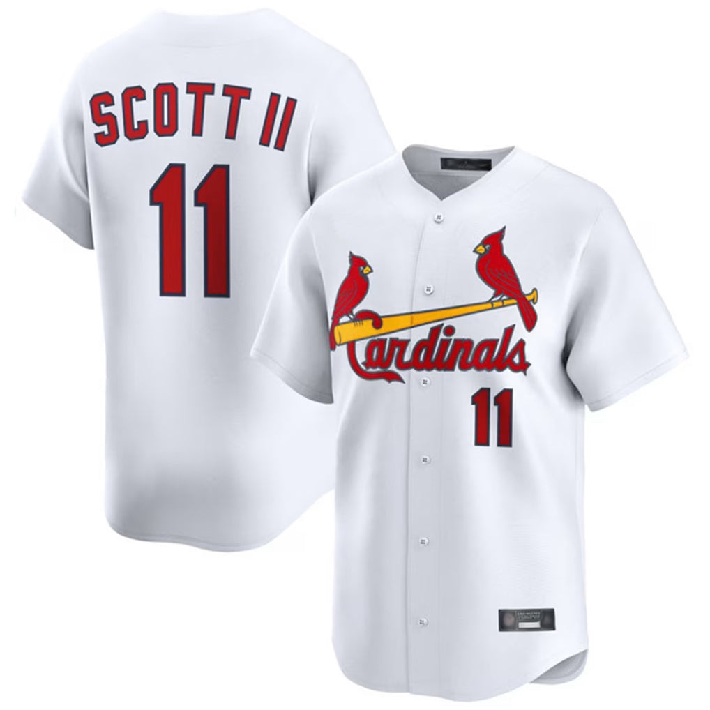 STECN St. Louis Cardinals #11 Victor Scott II Player White Home Limited Stitched Jerseys
