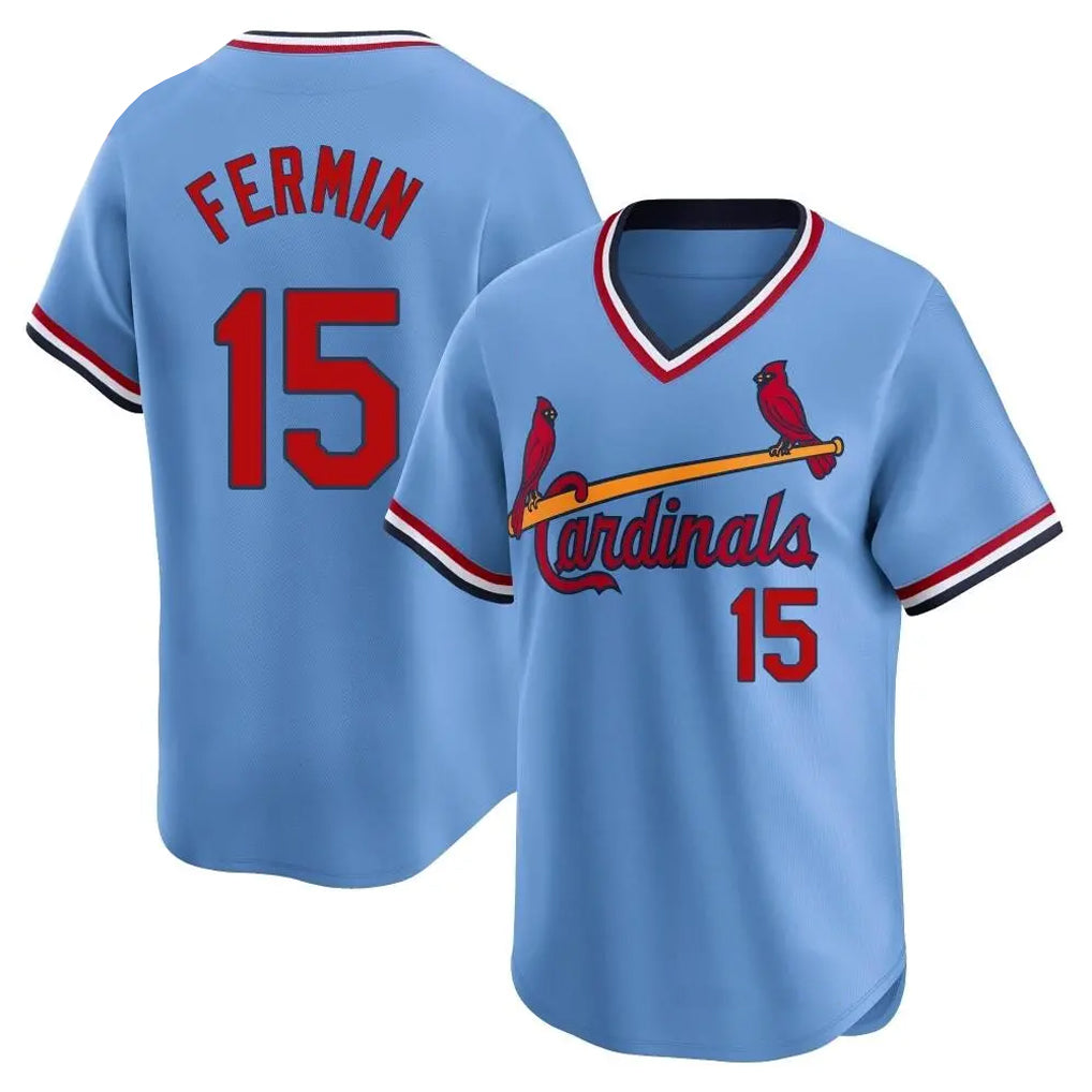 STECN St. Louis Cardinals #15 Jose Fermin Player Light Blue City Connect Home T-shirt Stitched Jerseys