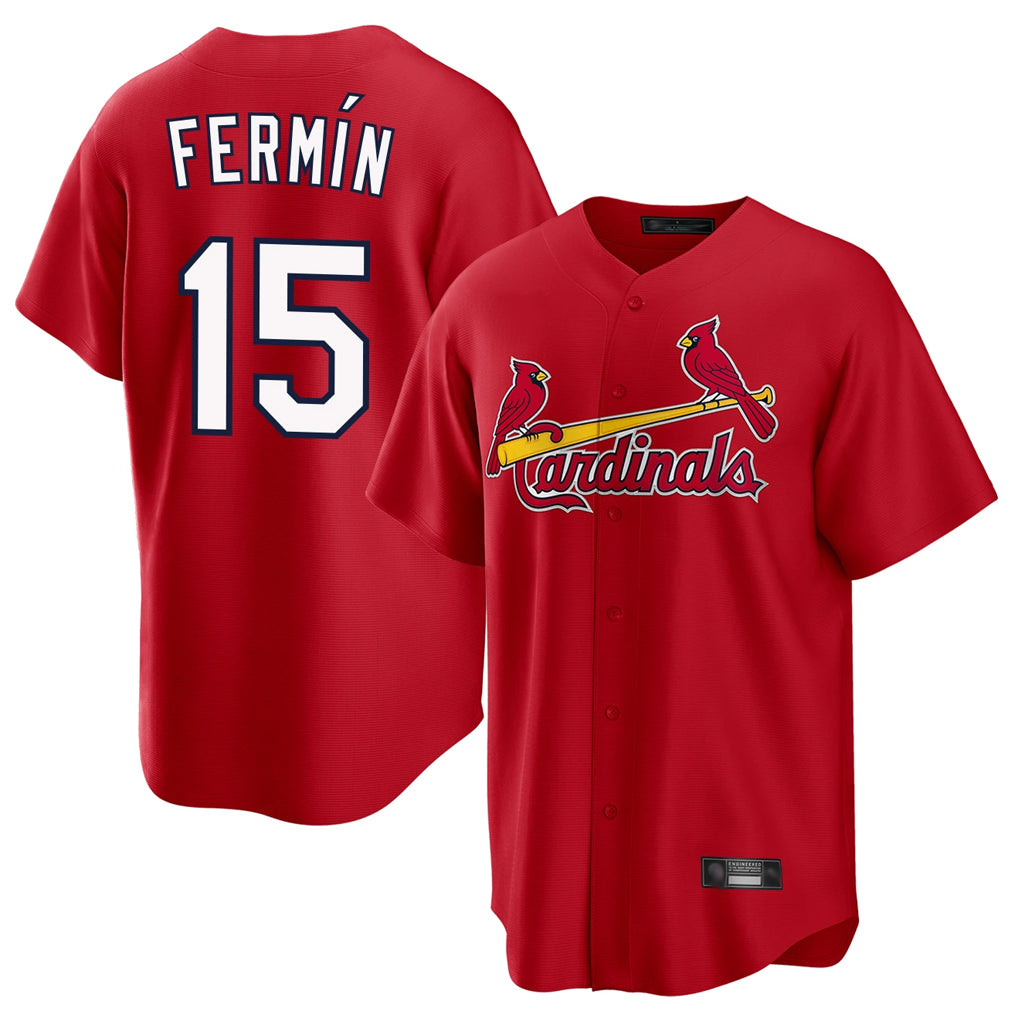 STECN St. Louis Cardinals #15 Jose Fermin Player Red Home Game Stitched Jerseys