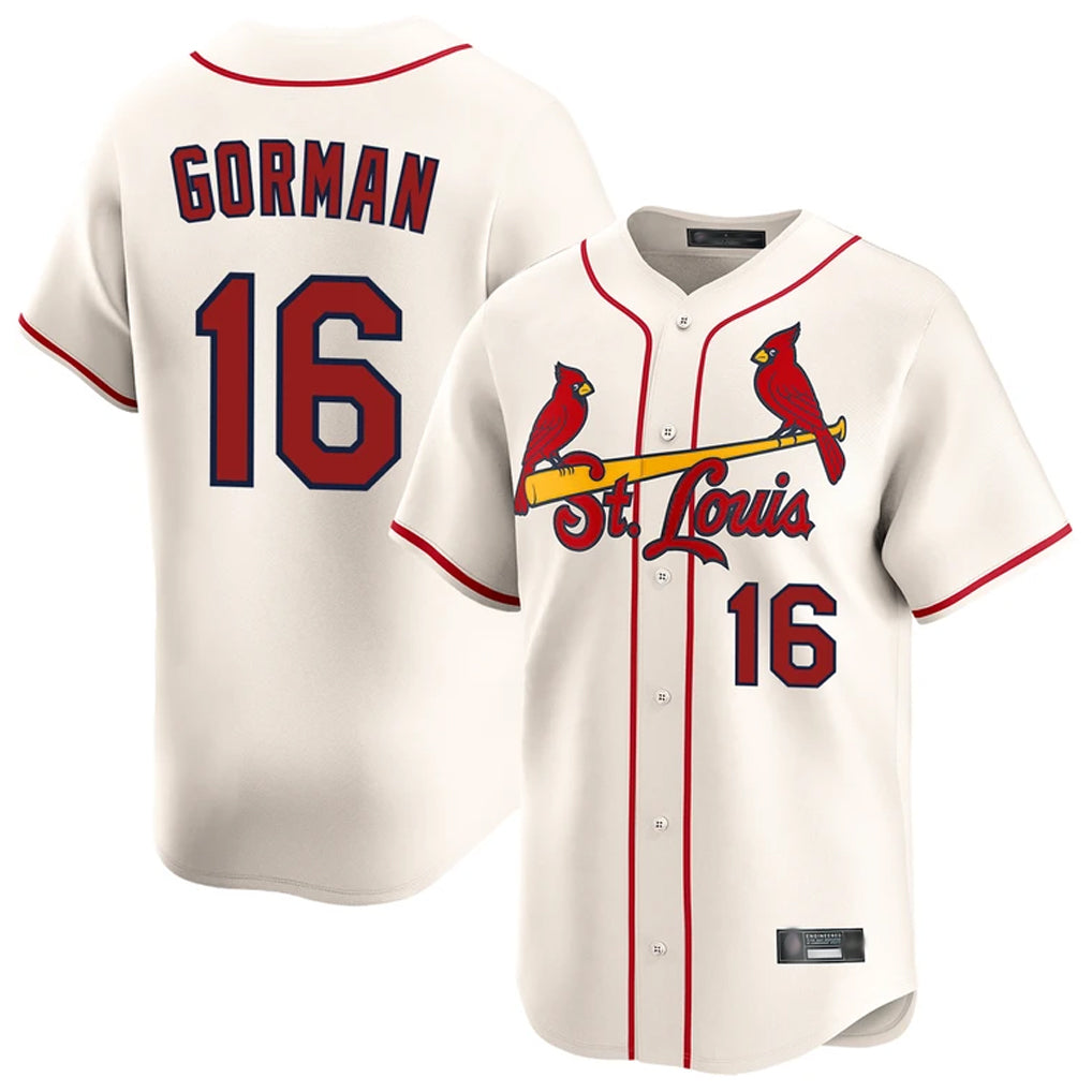 STECN St. Louis Cardinals #16 Nolan Gorman Player Cream Home Limited Stitched Jerseys