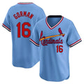 STECN St. Louis Cardinals #16 Nolan Gorman Player Light Blue City Connect Home T-shirt Stitched Jerseys