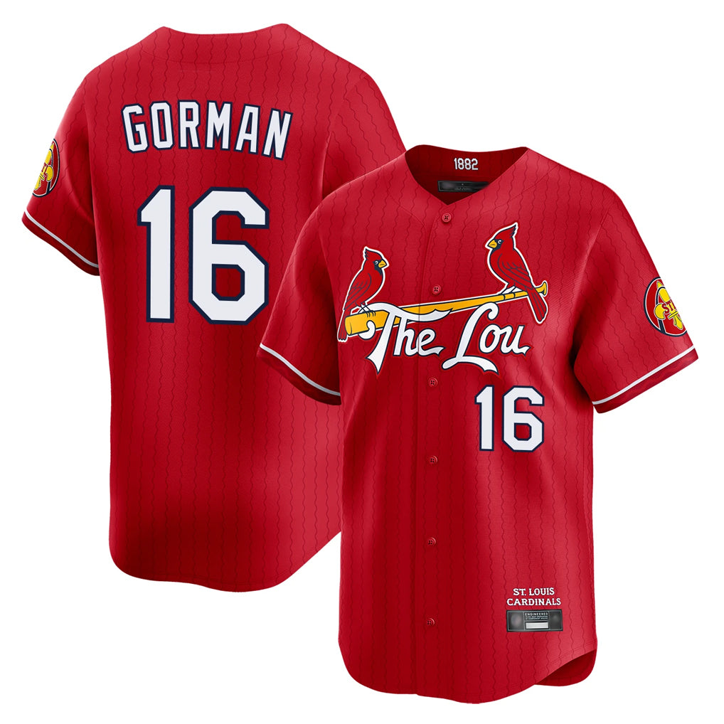 STECN St. Louis Cardinals #16 Nolan Gorman Player Red City Connect Limited Stitched Jerseys