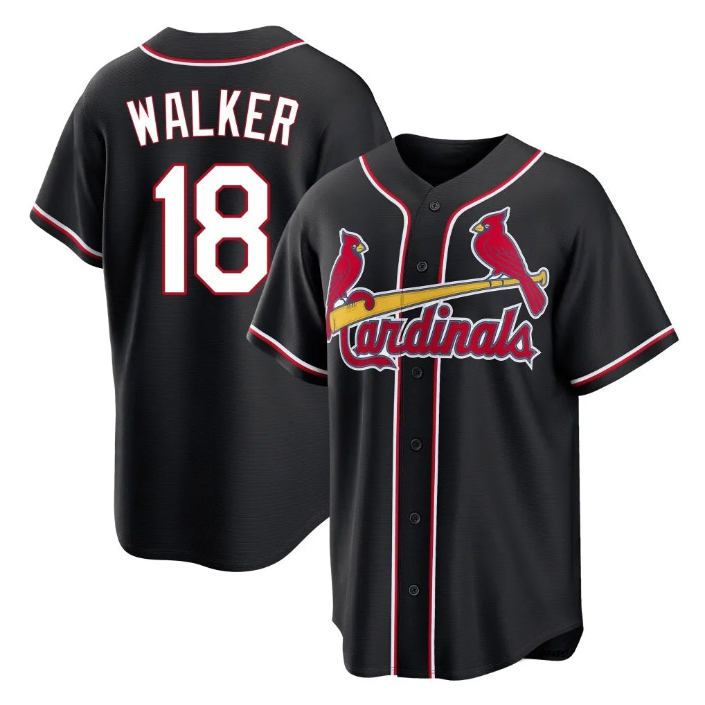 STECN St. Louis Cardinals #18 Jordan Walker Player Black Carbon Fashio Game Stitched Jerseys