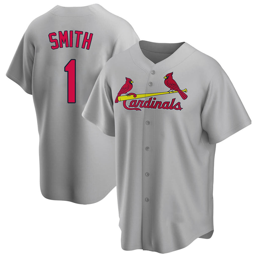 STECN St. Louis Cardinals #1 Ozzie Smith Player Gray Home Game Stitched Jerseys