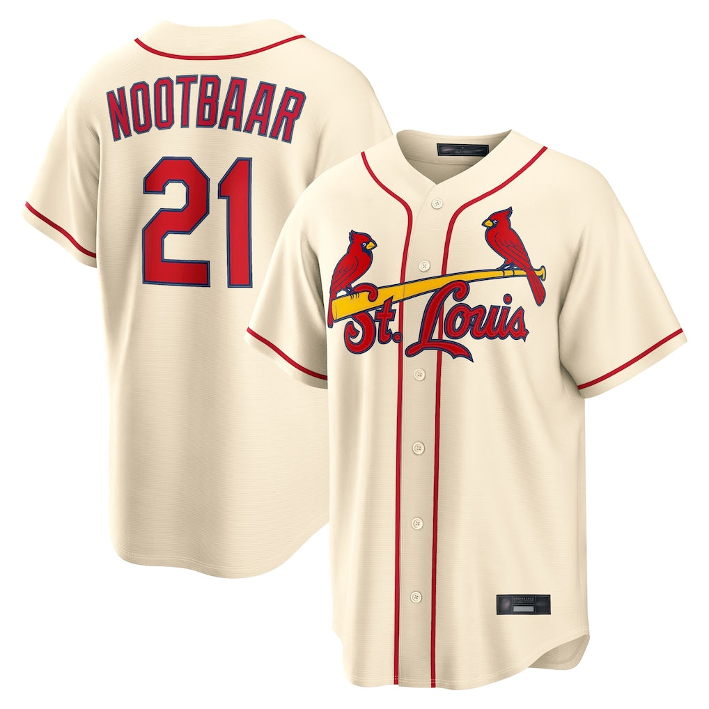 STECN St. Louis Cardinals #21 Lars Nootbaar Player Cream Home Game Stitched Jerseys