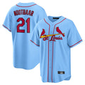 STECN St. Louis Cardinals #21 Lars Nootbaar Player Light Blue Home Game Stitched Jerseys