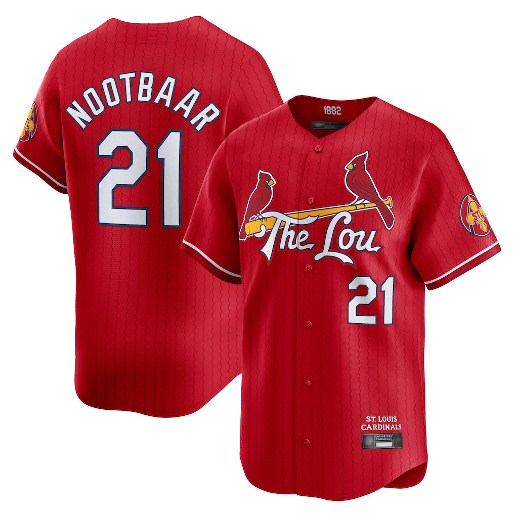 STECN St. Louis Cardinals #21 Lars Nootbaar Player Red City Connect Limited Stitched Jerseys
