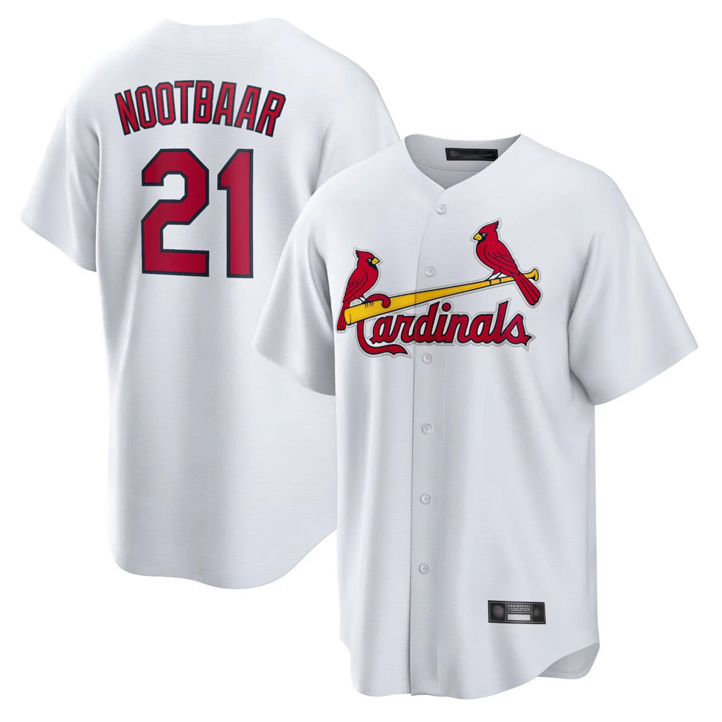 STECN St. Louis Cardinals #21 Lars Nootbaar Player White Home Game Stitched Jerseys