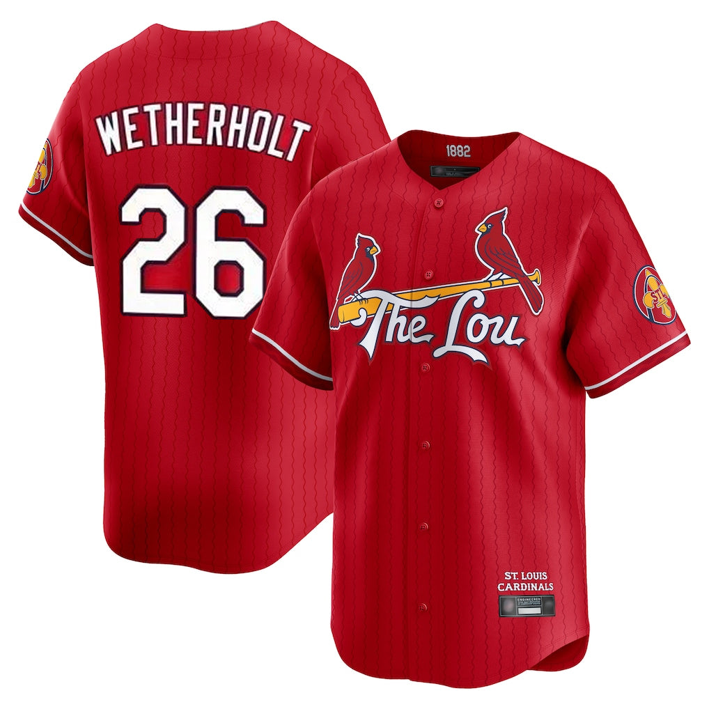 STECN St. Louis Cardinals #26 JJ Wetherholt Player Red City Connect Limited Stitched Jerseys