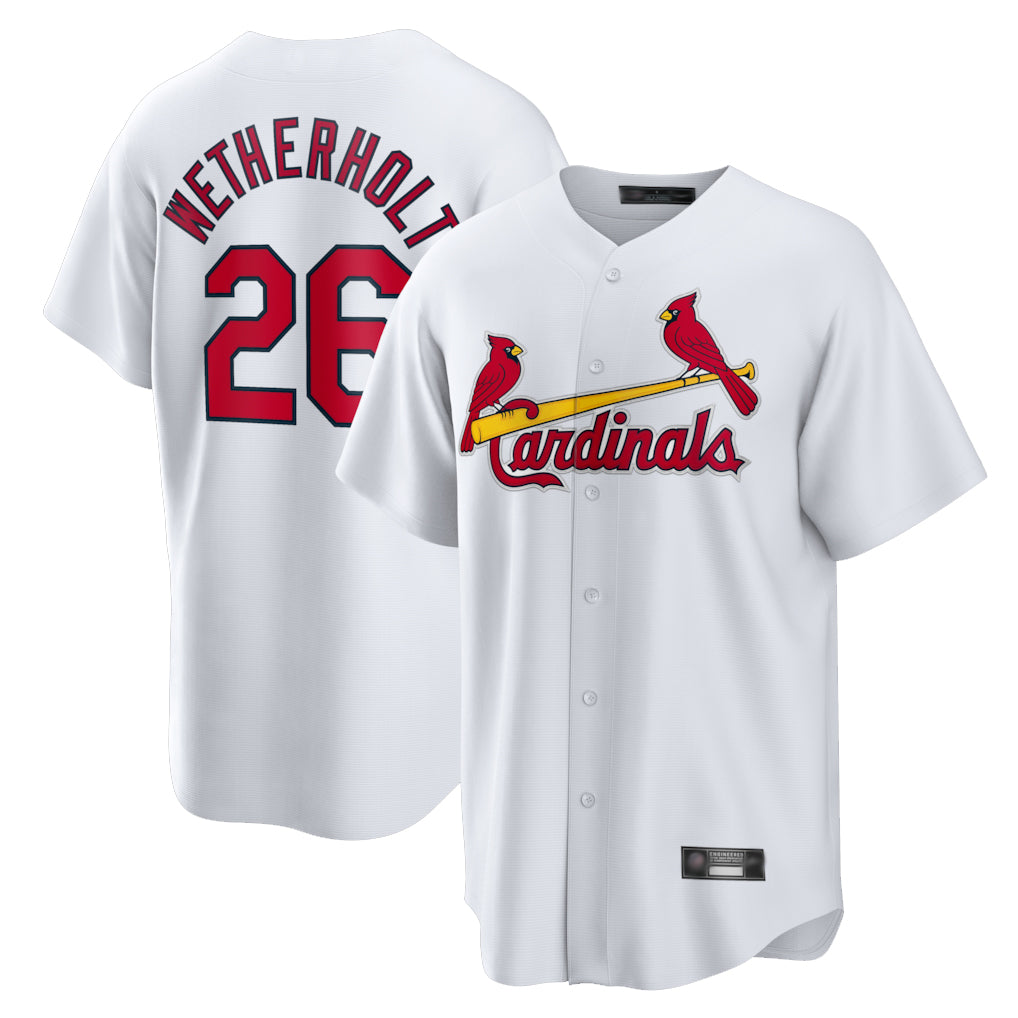 STECN St. Louis Cardinals #26 JJ Wetherholt Player White Home Game Stitched Jerseys