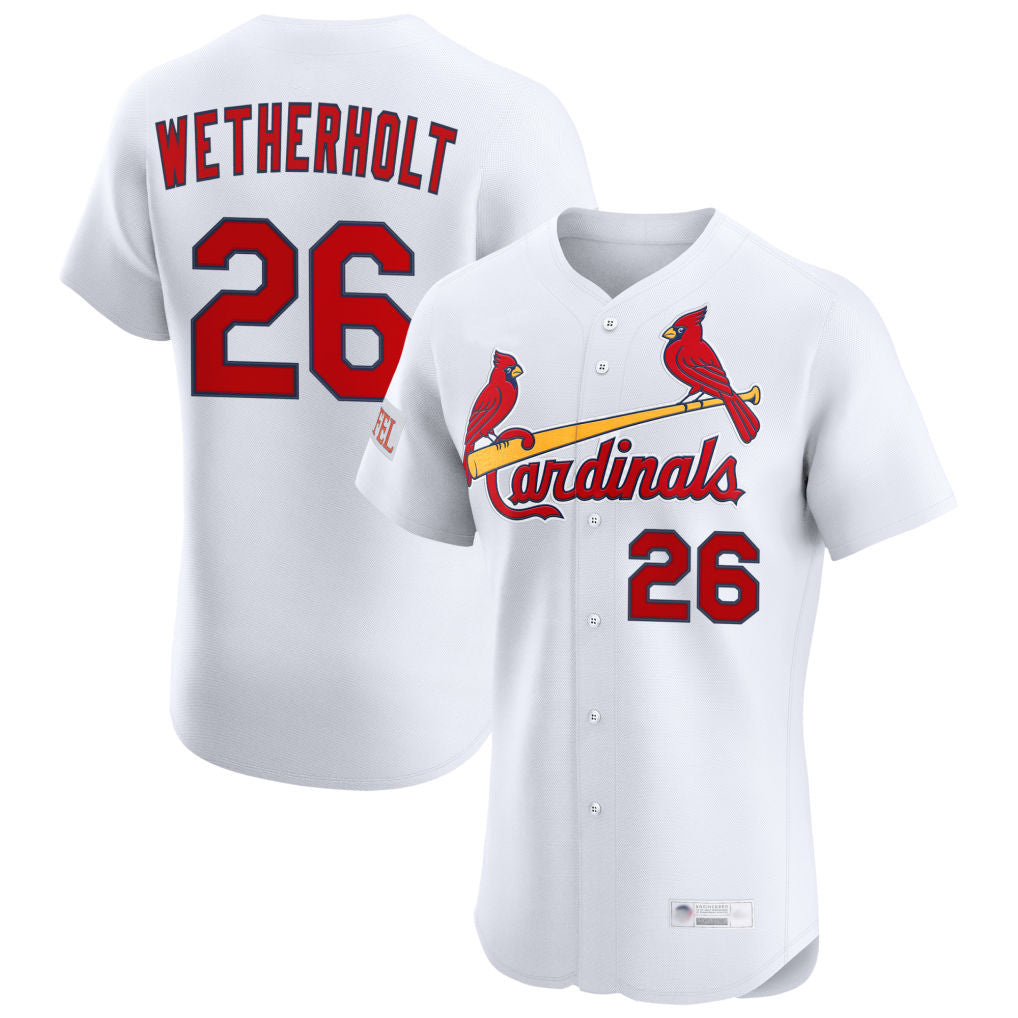 STECN St. Louis Cardinals #26 JJ Wetherholt Player White Home Limited Elite Stitched Jerseys