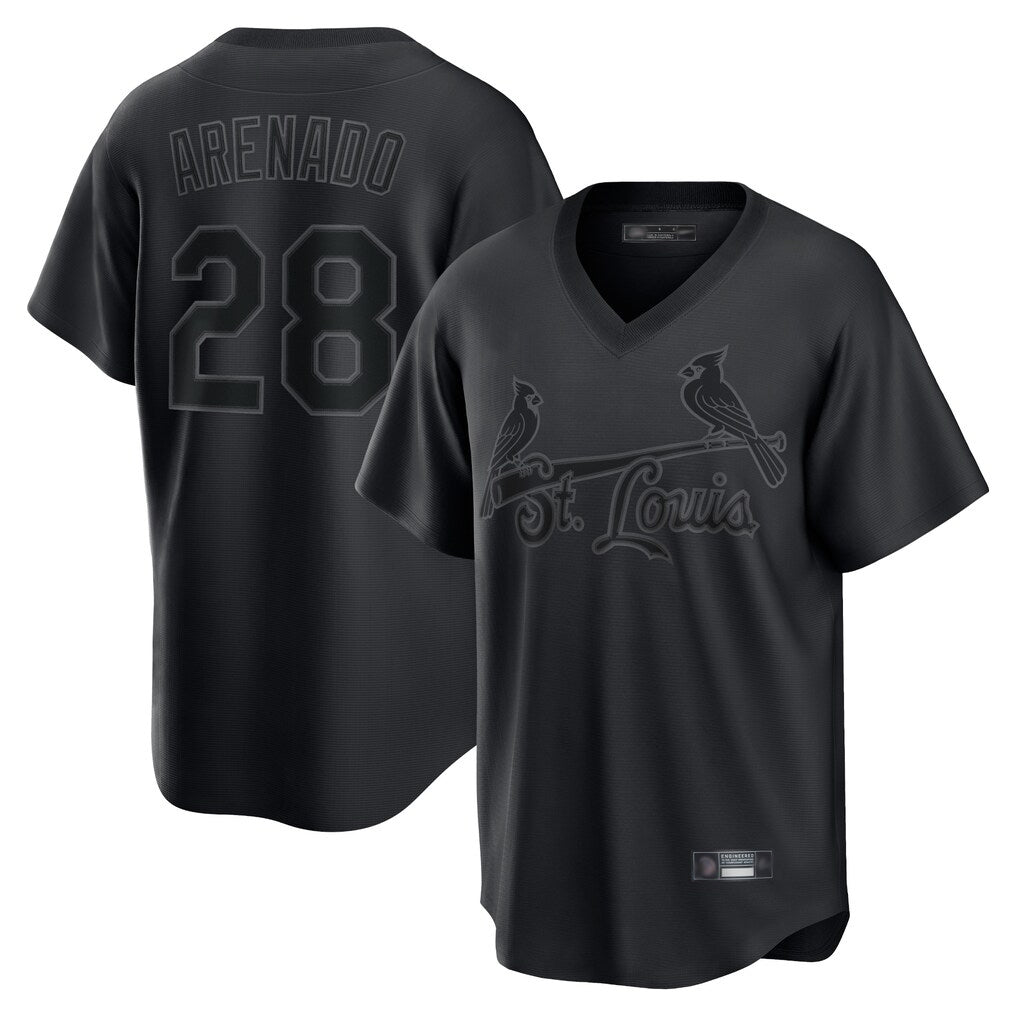 STECN St. Louis Cardinals #28 Nolan Arenado Player Black City Connect T-shirt Stitched Jerseys