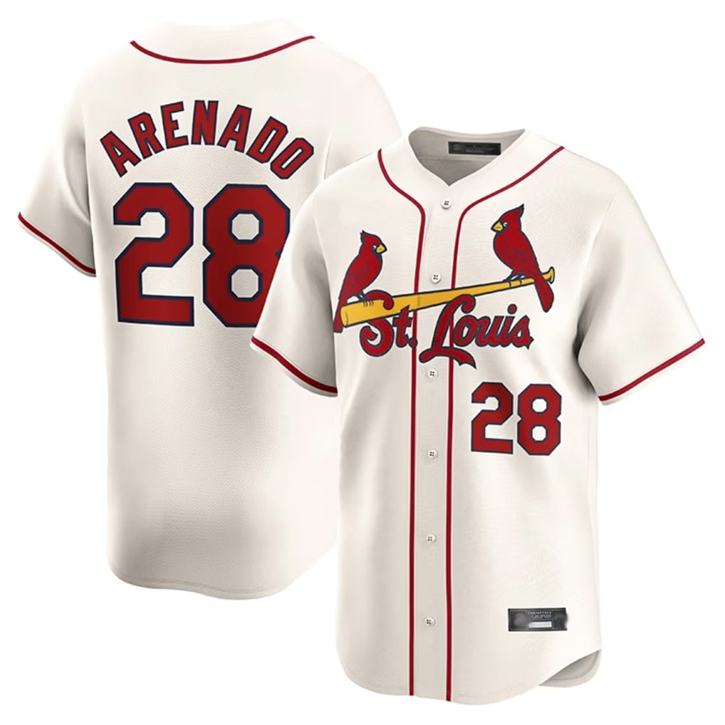 STECN St. Louis Cardinals #28 Nolan Arenado Player Cream Home Limited Stitched Jerseys