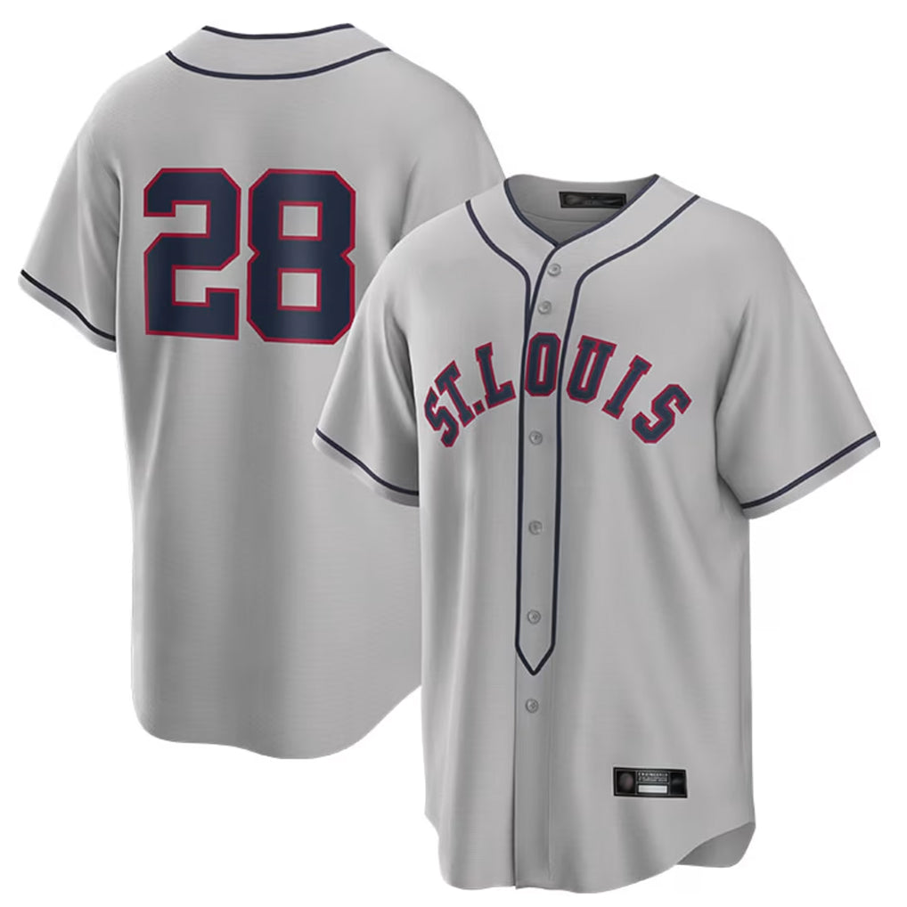 STECN St. Louis Cardinals #28 Nolan Arenado Player Gray Home Replica Stitched Jerseys
