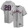 STECN St. Louis Cardinals #28 Nolan Arenado Player Gray Home Replica Stitched Jerseys