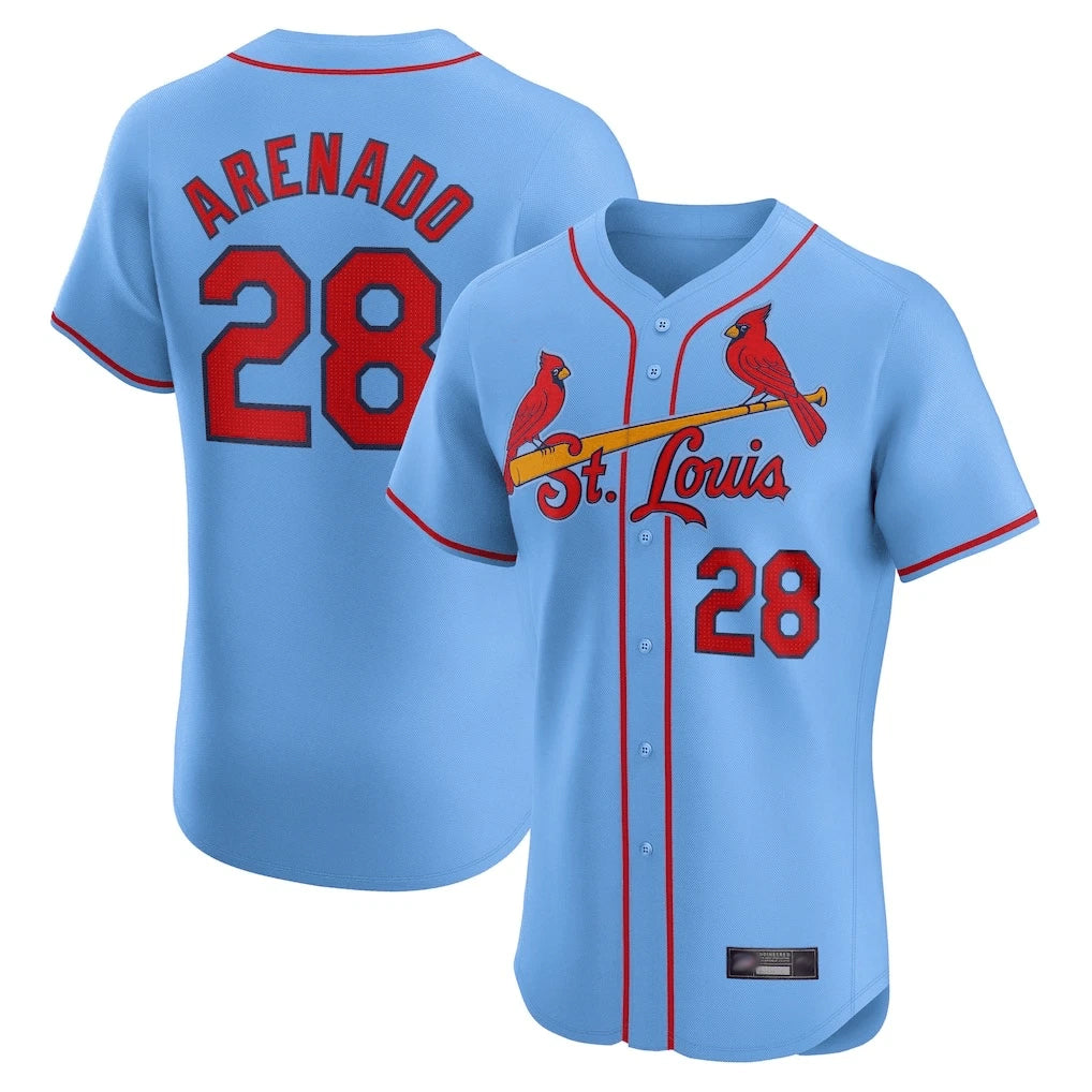 STECN St. Louis Cardinals #28 Nolan Arenado Player Light Blue Home Limited Elite Stitched Jerseys