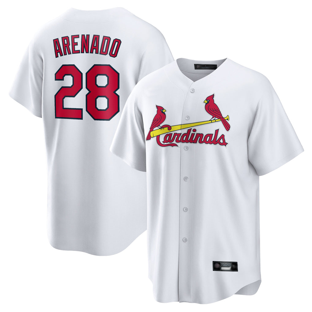STECN St. Louis Cardinals #28 Nolan Arenado Player White Home Game Stitched Jerseys