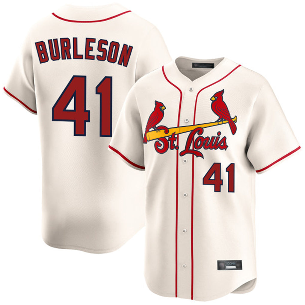 STECN St. Louis Cardinals #41 Alec Burlesona Player Cream Home Limited Stitched Jerseys