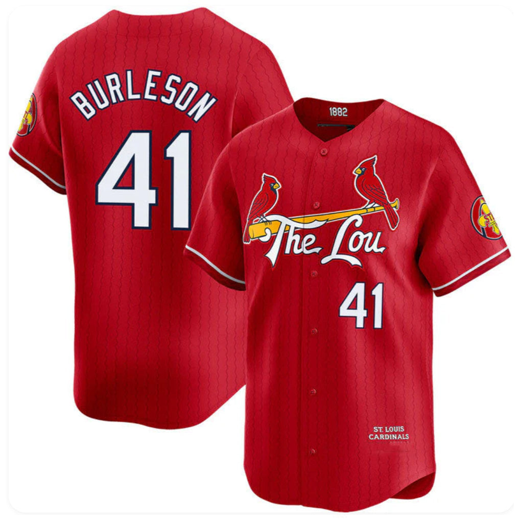 STECN St. Louis Cardinals #41 Alec Burlesona Player Red City Connect Limited Stitched Jerseys