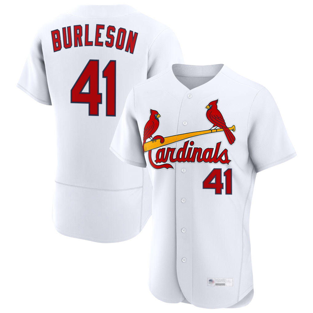 STECN St. Louis Cardinals #41 Alec Burlesona Player White Home Limited Elite Stitched Jerseys