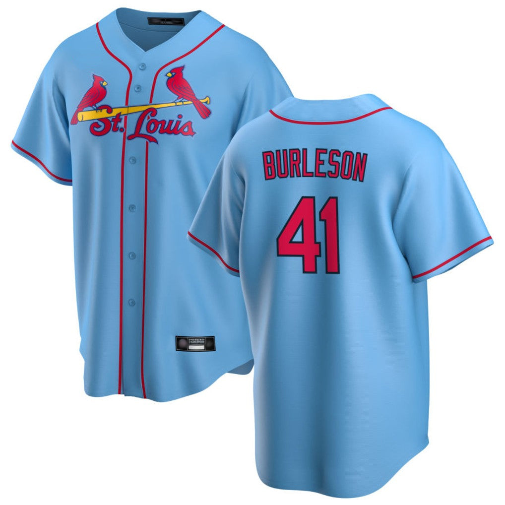 STECN St. Louis Cardinals #41 Alec Burlesona Player Light Blue Home Game Stitched Jerseys