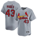 STECN St. Louis Cardinals #43 Pedro Pages Player Gray Home Limited Stitched Jerseys
