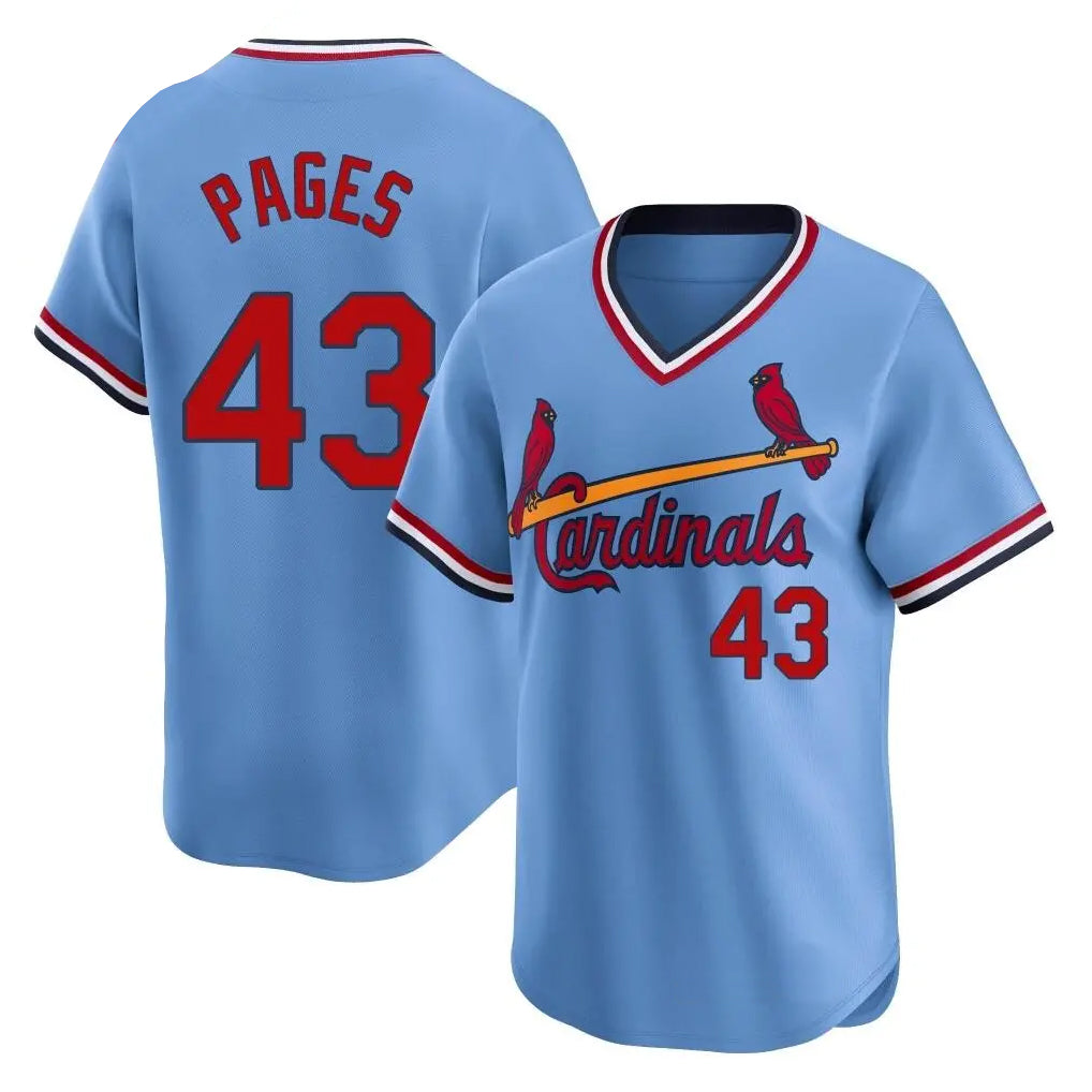 STECN St. Louis Cardinals #43 Pedro Pages Player Light Blue City Connect Home T-shirt Stitched Jerseys