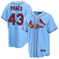 STECN St. Louis Cardinals #43 Pedro Pages Player Light Blue Home Game Stitched Jerseys