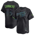 STECN TB.Rays #13 Junior Caminero Player Black City Connect Home Limited Stitched Jerseys