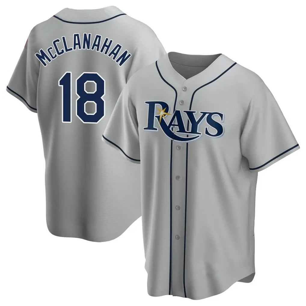 STECN TB.Rays #18 Shane McClanahan Player Gray Home Game Stitched Jerseys