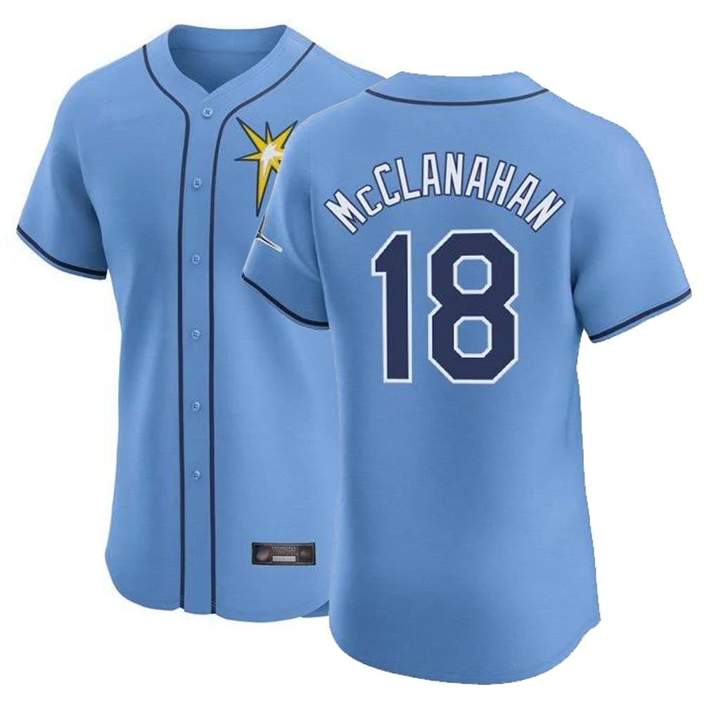 STECN TB.Rays #18 Shane McClanahan Player Light Blue Home Limited Stitched Jerseys