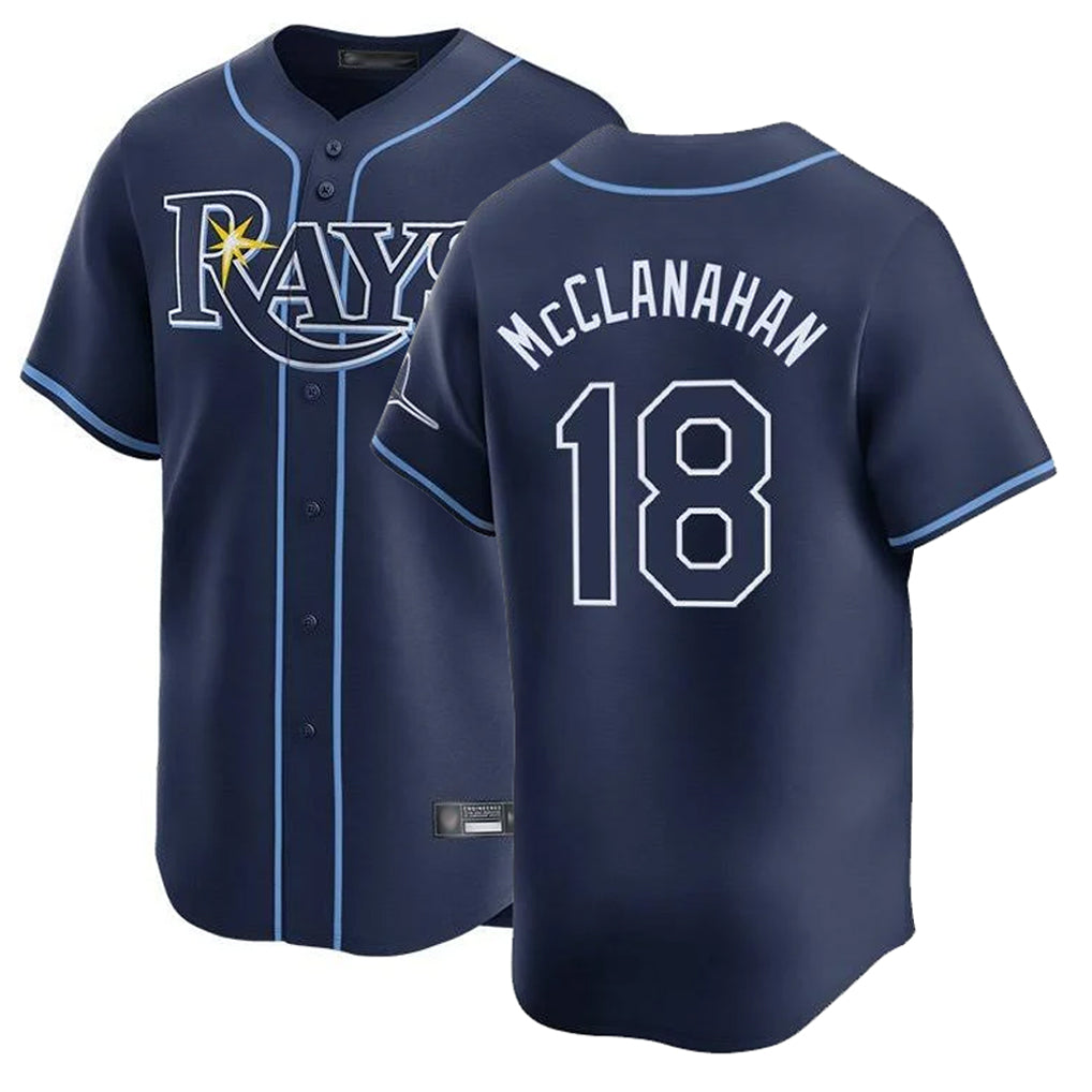 STECN TB.Rays #18 Shane McClanahan Player Navy Home Limited Stitched Jerseys