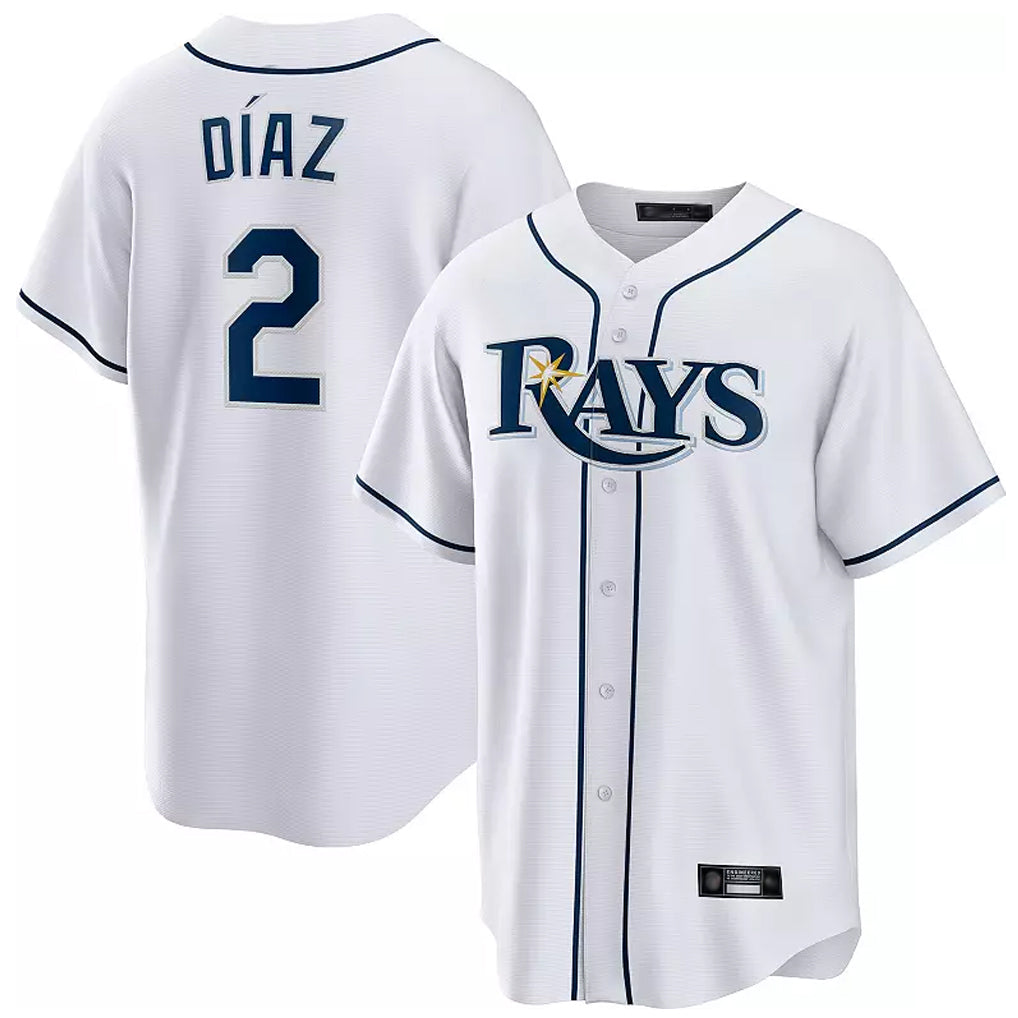 STECN TB.Rays #2 Yandy Diaz Player White Home Game Stitched Jerseys