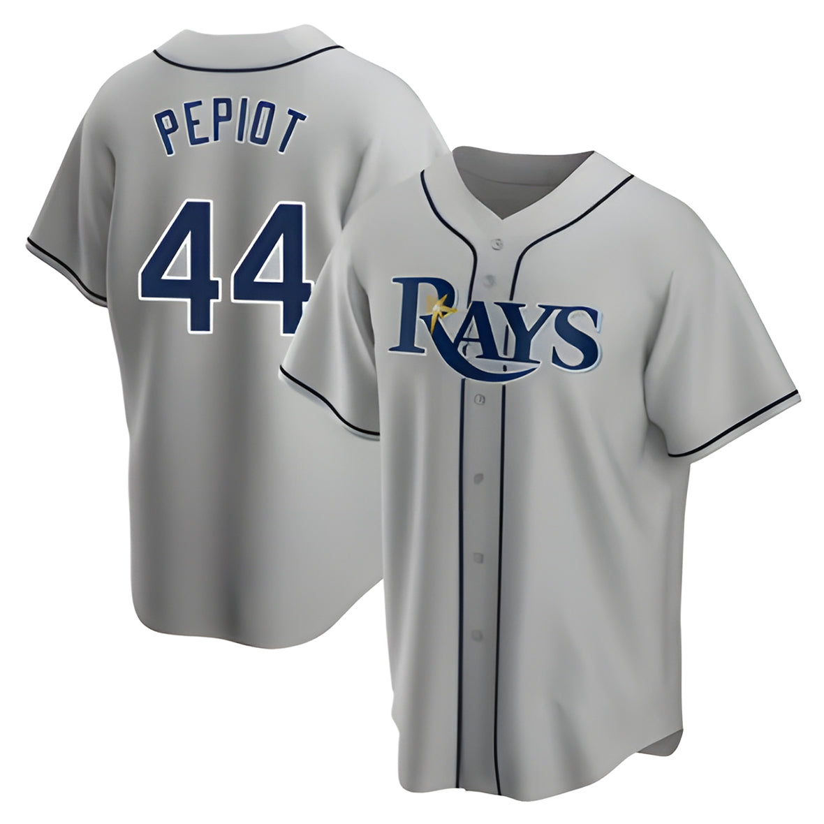 STECN TB.Rays #44 Ryan Pepiot Player Gray Home Game Stitched Jerseys