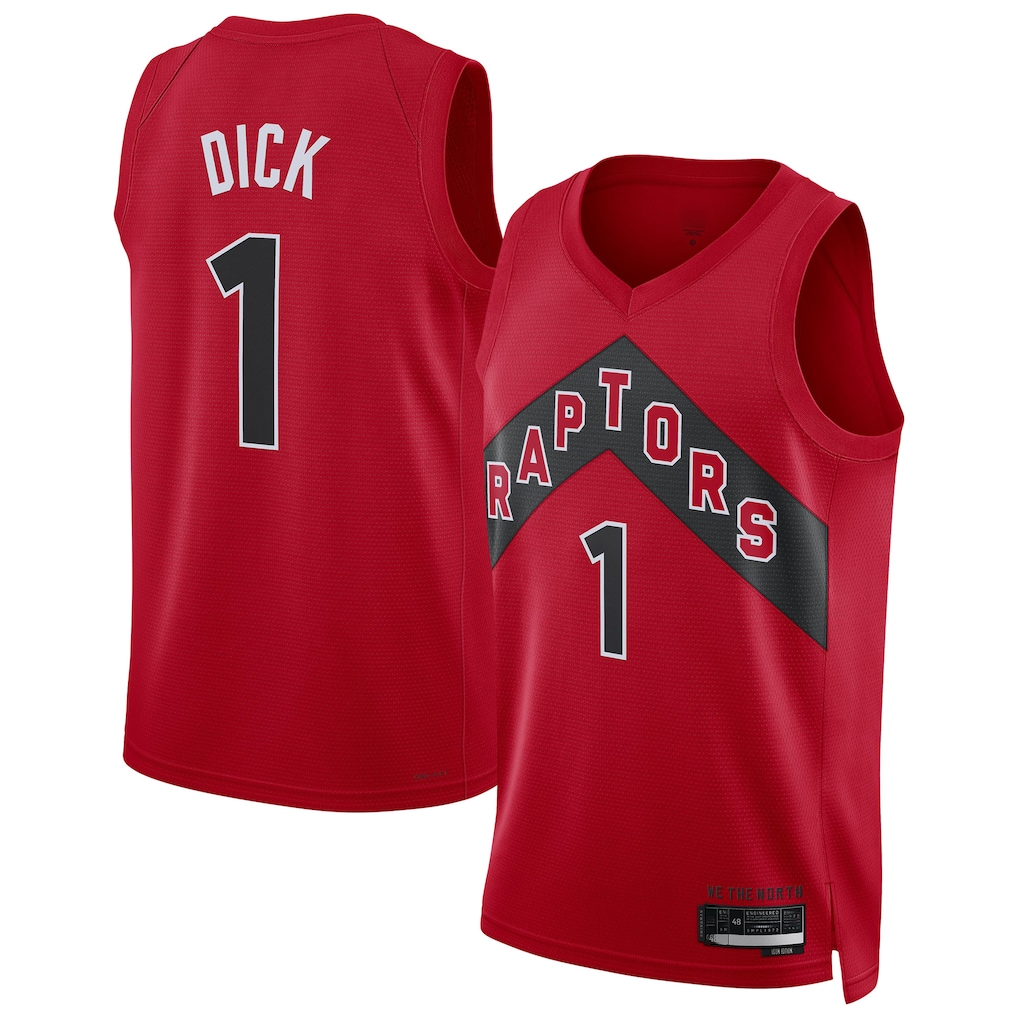 STECN T.Raptors #1 Gradey Dick Red Swingman Player Jerseys - Icon Edition