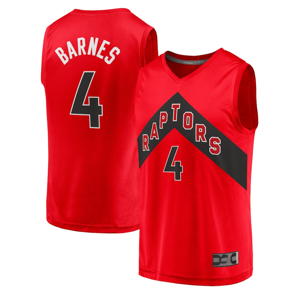 STECN T.Raptors #4 Scottie Barnes Red Fast Break Replica Jerseys - Icon Edition