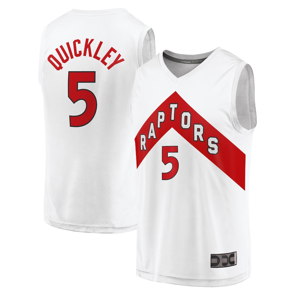 STECN T.Raptors #5 Immanuel Quickley White Fast Break Player Jerseys - Association Edition