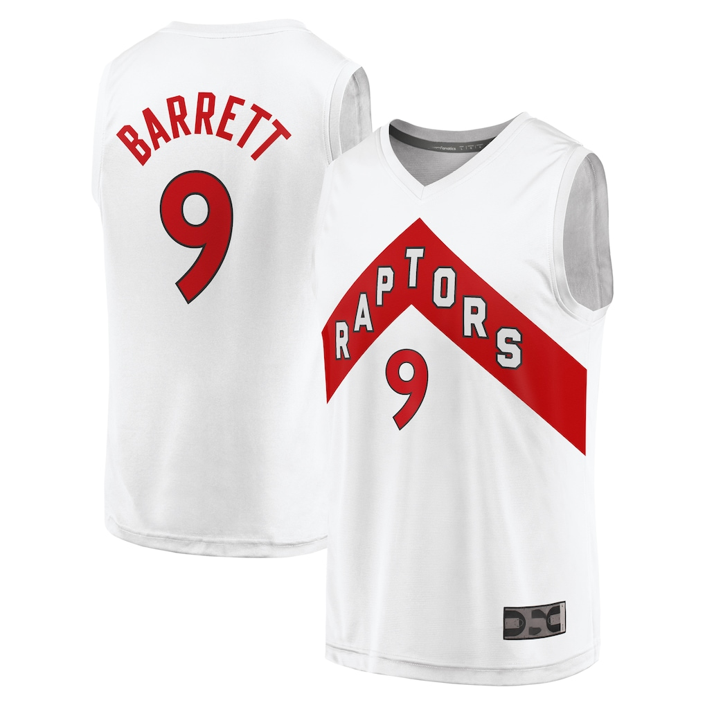 STECN T.Raptors #9 RJ Barrett White Fast Break Player Jerseys - Association Edition