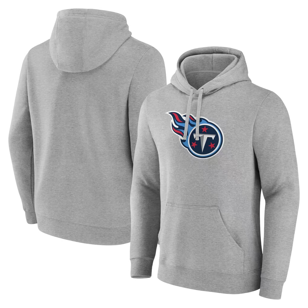 STECN T.Titans Light Gray LOGO Pullover Hoodies Home Game Blank Player Stitched Jerseys