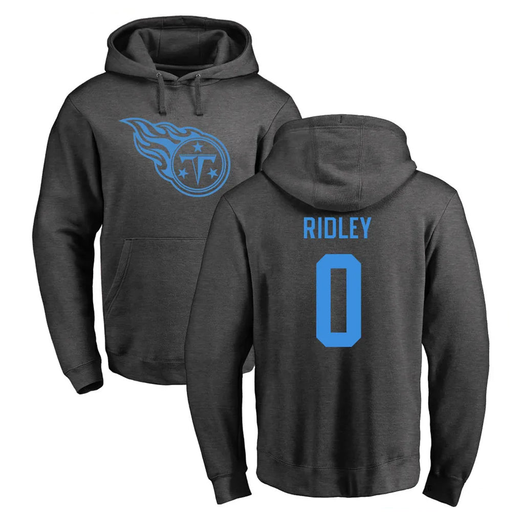 STECN T.Titans #0 Calvin Ridley Player Ash One Color Pullover Hoodies Home Game Stitched Jerseys