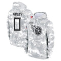 STECN T.Titans #0 Calvin Ridley Player Camo Arctic Salute to Service Pullover Hoodies Home Game Stitched Jerseys